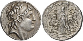 Kings of Cappadocia. Ariarathes VII Philometor, circa 112/0-100 BC. Tetradrachm (Silver, 29 mm, 16.56 g, 11 h), in the name and with the types of Anti...