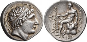 Seleukid Kings. Antiochos II Theos, 261-246 BC. Tetradrachm (Silver, 29 mm, 17.07 g, 11 h), Kyme. Diademed head of Antiochos II to right. Rev. ΒΑΣΙΛΕΩ...
