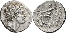 Seleukid Kings. Antiochos IV Epiphanes, 175-164 BC. Tetradrachm (Silver, 30 mm, 16.77 g, 12 h), Antioch, 168-164. Diademed head of Antiochos IV to rig...