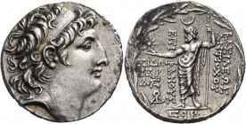 Seleukid Kings. Antiochos VIII Epiphanes (Grypos), 121/0-97/6 BC. (28 mm, 16.37 g, 12 h), Sidon, year 196 = 117/116. Diademed head of Antiochos VIII t...