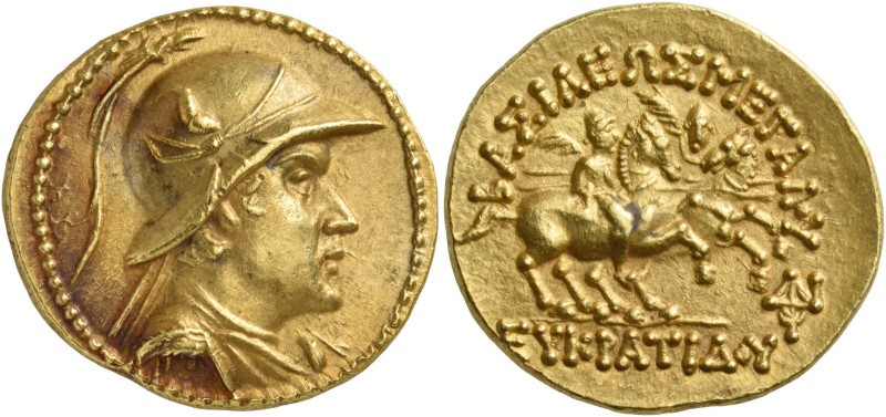 Baktria. Greco-Baktrian Kingdom. Eukratides I, circa 170-145 BC. Stater (Gold, 2...