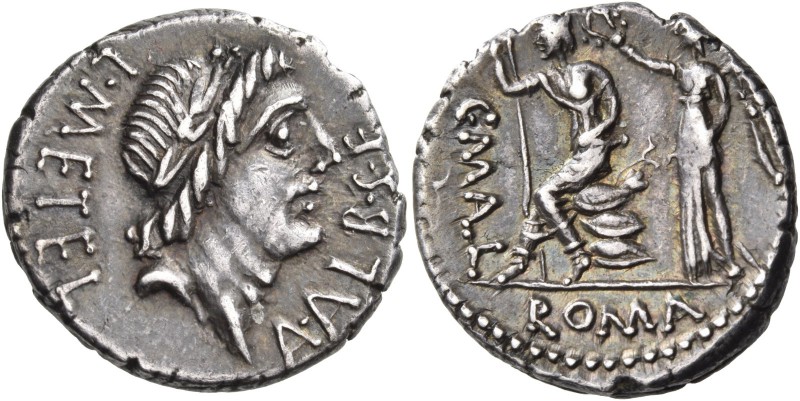 L. Caecilus Metellus, C. Publicius Malleolus, A Postumius S. f. Albinus, late 90...