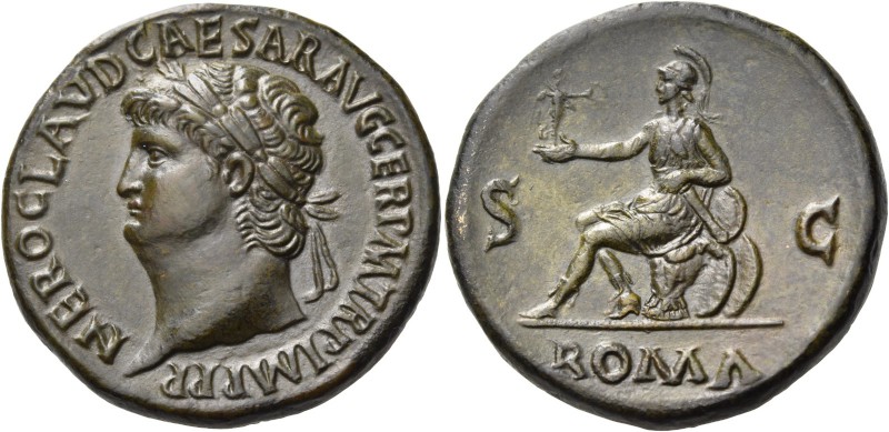 Nero, AD 54-68. Sestertius (Orichalcum, 34 mm, 26.44 g, 8 h), Rome, c. 65. NERO ...