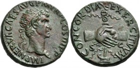 Nerva, 96-98. Dupondius (Orichalcum, 28 mm, 15.50 g, 7 h), Rome, 97. IMP NERVA CAES AVG P M TR P COS III P P Radiate head of Nerva to right. Rev. CONC...