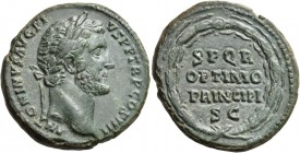 Antoninus Pius, 138-161. As (Copper, 28 mm, 11.62 g, 6 h), Rome, c. 147. ANTONINVS AVG PI - VS T P TR P COS IIII Laureate head of Antoninus Pius to ri...