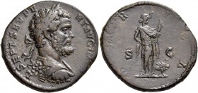 Septimius Severus, 193-211. Sestertius (Orichalcum, 33 mm, 22.43 g, 5 h), Rome, 194-195. L SEPT SEV PERT AVG IMP III Laureate and cuirassed bust of Se...