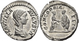 Plautilla, Augusta, 202-205. Denarius (Silver, 19 mm, 3.48 g, 12 h), Rome. PLAVTILLA AVGVSTA Draped bust of Plautilla to right. Rev. CONCORDIA FELIX P...