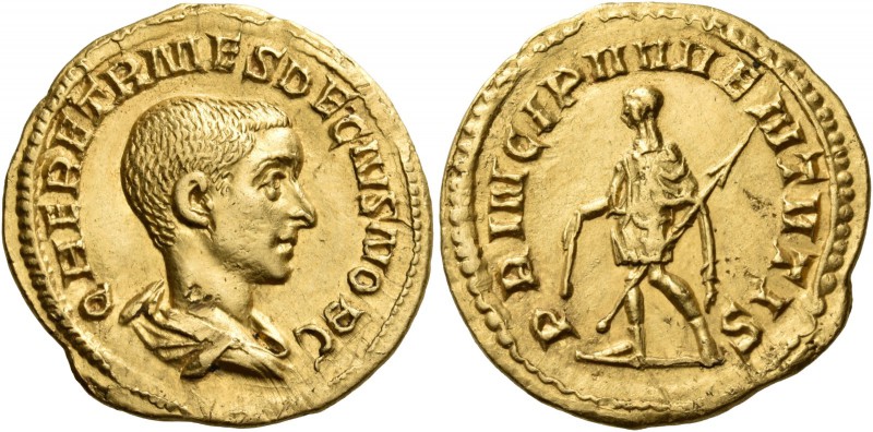 Herennius Etruscus, as Caesar, 249-251. Aureus (Gold, 20 mm, 4.41 g, 1 h), Rome,...