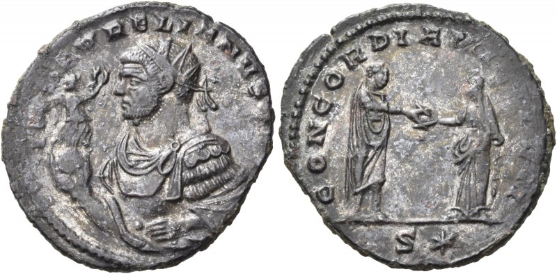 Aurelian, 270-275. Antoninianus (Billon, 23 mm, 3.07 g, 12 h), Siscia, second of...