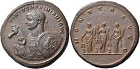 Maximianus Herculius, first reign, 286-305. Medallion (Bronze, 38 mm, 35.10 g, 12 h), Rome, 297-298. VIRTVS MAXIMIANI AVG Laureate bust of Maximianus ...