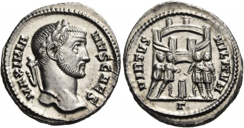 Galerius, as Caesar, 293-305. Argenteus (Silver, 19 mm, 3.19 g, 12 h), Rome, thi...