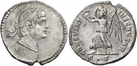 Constantius II, as Caesar, 324-337. Siliqua (Silver, 19.5 mm, 2.91 g, 6 h), Constantinople, sixth officina, 337. Diademed head of Constantius II to ri...