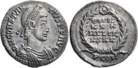 Constantius II, 337-361. Siliqua (Silver, 19.5 mm, 2.73 g, 11 h), Arles, first officina, 353-355 or 355-360. D N CONSTAN-TIVS P F AVG Pearl-diademed, ...