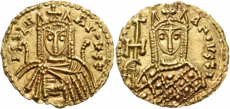 Irene, 797-802. Solidus (Gold, 20 mm, 3.81 g, 6 h), Syracuse, c. 797/8. IREN AΓO...