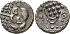 BRITAIN. Durotriges. Uninscribed, circa 65 BC-AD 45. Stater (Electrum, 18 mm, 5.92 g), 'Durotrigan E, Abstract (Cranborne Chase)' type. Devolved and d...
