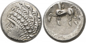 CENTRAL EUROPE. Noricum (East). Circa 2nd-1st centuries BC. Tetradrachm (Silver, 22 mm, 11.02 g, 11 h), 'Samobor A' type. Celticized head of Apollo to...