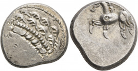 CENTRAL EUROPE. Noricum (East). Circa 2nd-1st centuries BC. Tetradrachm (Silver, 24 mm, 10.84 g, 11 h), 'Samobor A' type. Celticized head of Apollo to...