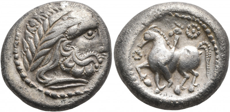 MIDDLE DANUBE. Uncertain tribe. 2nd century BC. Tetradrachm (Silver, 21 mm, 11.9...