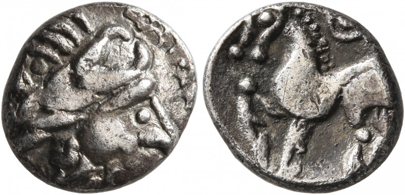 MIDDLE DANUBE. Uncertain tribe. 2nd-1st century BC. Drachm (Silver, 13 mm, 2.16 ...
