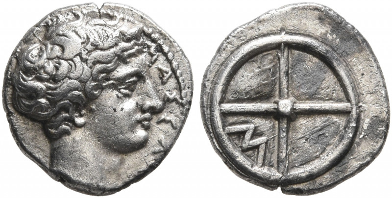 GAUL. Massalia. Circa 410-380 BC. Obol (Silver, 9 mm, 0.78 g, 7 h). ΜΑΣΣΑΛ[Ι] Ho...
