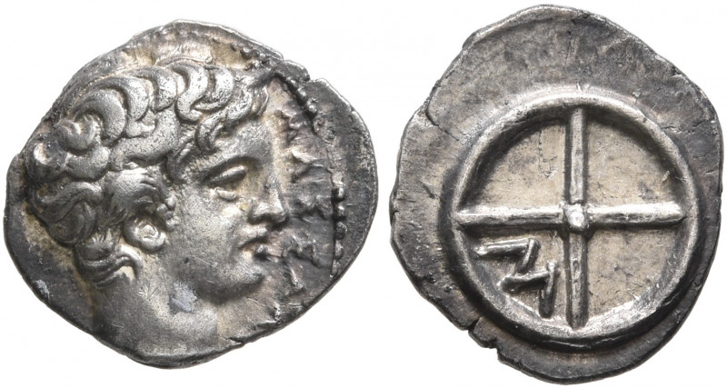 GAUL. Massalia. Circa 410-380 BC. Obol (Silver, 10 mm, 0.79 g, 5 h). MAΣΣAΛ[I] H...