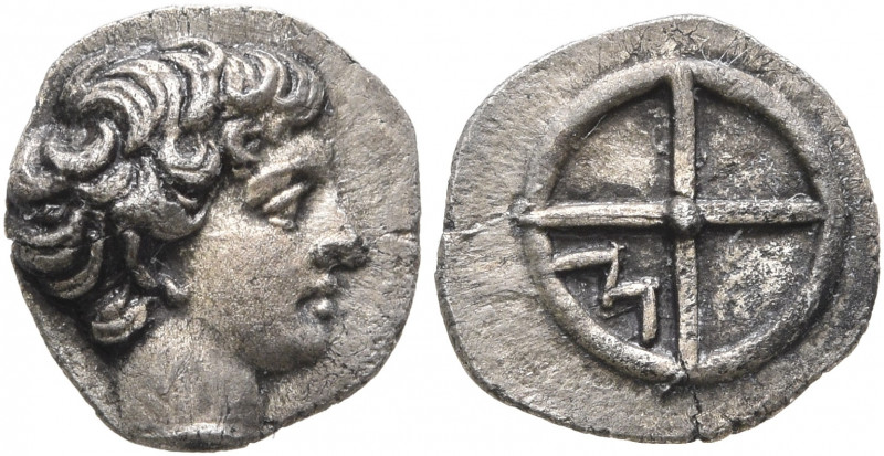 GAUL. Massalia. Circa 410-380 BC. Obol (Silver, 10 mm, 0.76 g, 12 h). Bare head ...