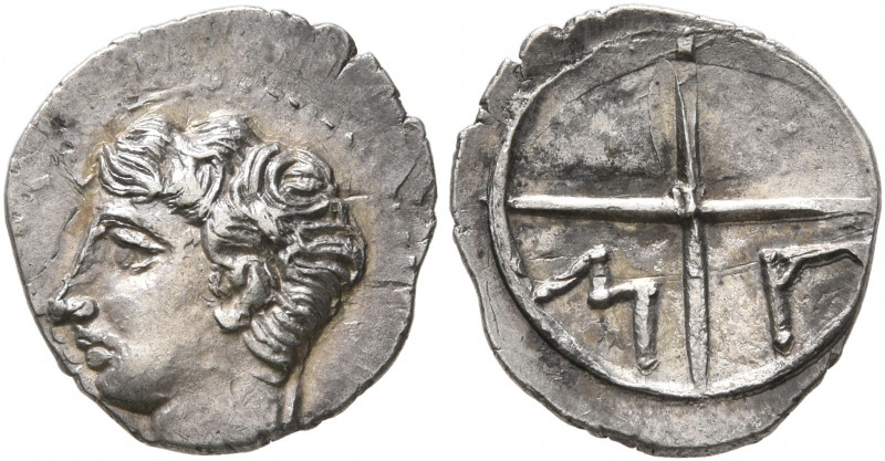 GAUL. Massalia. Circa 336-310 BC. Obol (Silver, 12 mm, 0.61 g, 1 h). Bare head o...