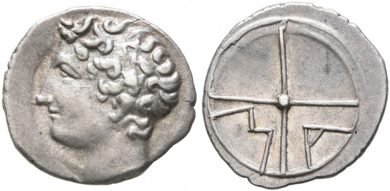 GAUL. Massalia. Circa 336-310 BC. Obol (Silver, 11 mm, 0.58 g, 3 h). Bare head o...