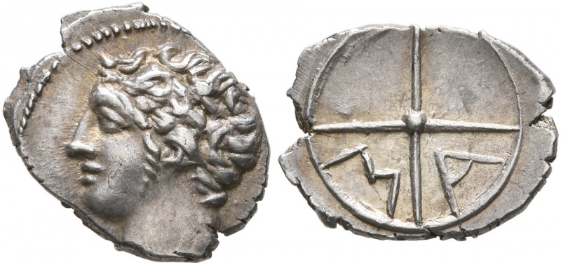 GAUL. Massalia. Circa 310-250 BC. Obol (Silver, 11 mm, 0.64 g, 6 h). Bare head o...