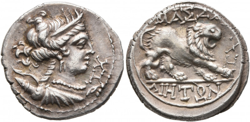 GAUL. Massalia. Circa 220-150 BC. Drachm (Silver, 17 mm, 2.76 g, 6 h). Draped bu...