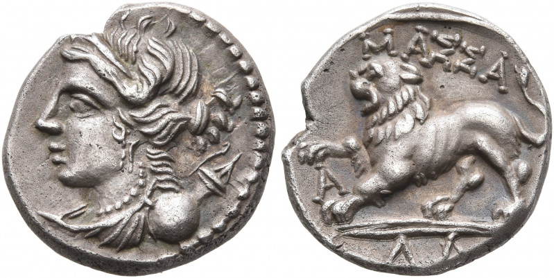 GAUL. Massalia. Circa 125-90 BC. Drachm (Silver, 15 mm, 2.76 g, 3 h). Laureate h...
