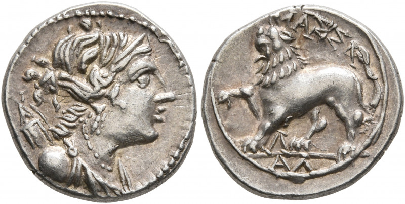 GAUL. Massalia. Circa 125-90 BC. Drachm (Silver, 16 mm, 2.84 g, 5 h). Draped bus...
