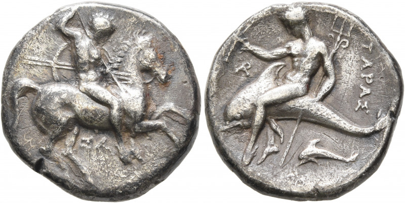 CALABRIA. Tarentum. Circa 315-302 BC. Didrachm or Nomos (Silver, 20 mm, 7.41 g, ...