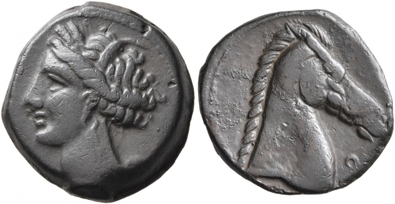 CARTHAGE. Circa 300-264 BC. AE (Bronze, 19 mm, 5.76 g, 3 h), Sardinian mint (?)....