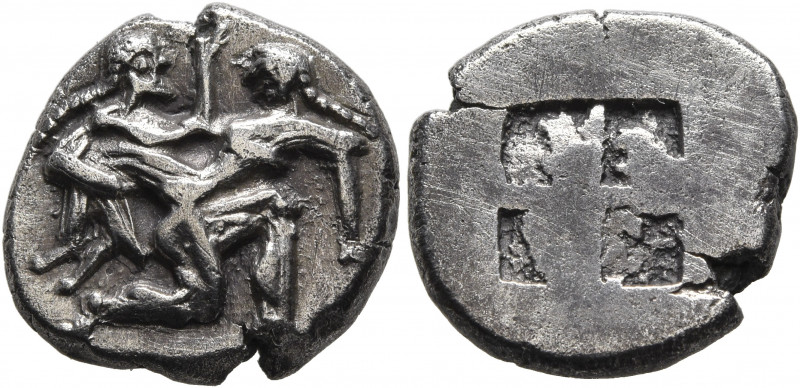 ISLANDS OFF THRACE, Thasos. Circa 500-480 BC. Drachm (Silver, 16 mm, 3.52 g). Nu...