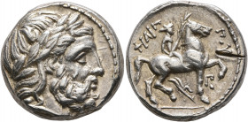 KINGS OF MACEDON. Philip II, 359-336 BC. Tetradrachm (Silver, 22 mm, 14.44 g, 1 h), Amphipolis, struck under Antipater, Polyperchon or Kassander, circ...