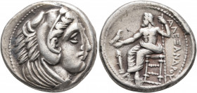 KINGS OF MACEDON. Alexander III ‘the Great’, 336-323 BC. Tetradrachm (Silver, 25 mm, 17.00 g, 12 h), Amphopolis, circa 325-323/2. Head of Herakles to ...