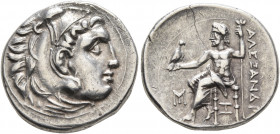 KINGS OF MACEDON. Alexander III ‘the Great’, 336-323 BC. Drachm (Silver, 18 mm, 4.23 g, 1 h), Abydos, struck under Antigonos I Monophtalmos, circa 310...