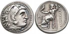KINGS OF MACEDON. Alexander III ‘the Great’, 336-323 BC. Drachm (Silver, 17 mm, 4.33 g, 12 h), Miletos, struck under Philoxenos, circa 325-323. Head o...