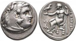 KINGS OF MACEDON. Alexander III ‘the Great’, 336-323 BC. Drachm (Silver, 17 mm, 4.27 g, 12 h), Sardes, struck under Menander of Kleitos, circa 322-319...