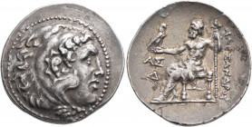 KINGS OF MACEDON. Alexander III ‘the Great’, 336-323 BC. Tetradrachm (Silver, 32 mm, 16.88 g, 12 h), Aspendos, CY 4 = 209/8. Head of Herakles to right...