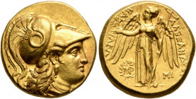 KINGS OF MACEDON. Alexander III ‘the Great’, 336-323 BC. Stater (Gold, 17 mm, 8.58 g, 7 h), Babylon I, struck under Seleukos I, circa 311-300. Head of...