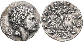 KINGS OF MACEDON. Perseus, 179-168 BC. Tetradrachm (Silver, 31 mm, 16.75 g, 12 h), Attic standard, Pella or Amphipolis, circa 173-172/1. Diademed head...