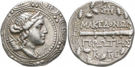 MACEDON (ROMAN PROTECTORATE), Republican period. First Meris. Circa 167-149 BC. Tetradrachm (Silver, 28 mm, 16.92 g, 12 h), Amphipolis. Diademed and d...