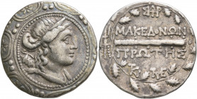 MACEDON (ROMAN PROTECTORATE), Republican period. First Meris. Circa 167-149 BC. Tetradrachm (Silver, 29 mm, 16.78 g, 12 h), Amphipolis. Diademed and d...