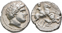 KINGS OF PAEONIA. Patraos, circa 335-315 BC. Tetradrachm (Silver, 23 mm, 12.94 g, 6 h), Astibos or Damastion. Laureate head of Apollo to right. Rev. [...