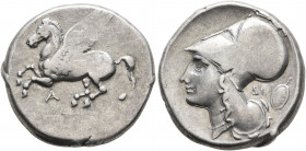 AKARNANIA. Argos Amphilochikon. Circa 330-280 BC. Stater (Silver, 22 mm, 8.68 g, 11 h). A Pegasos flying left. Rev. Head of Athena to left, wearing Co...