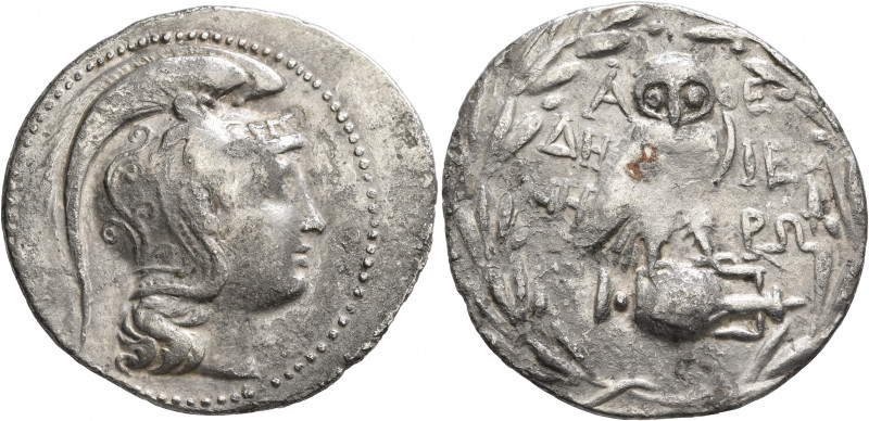 ATTICA. Athens. Circa 165-42 BC. Tetradrachm (Silver, 35 mm, 16.00 g, 11 h), Dem...