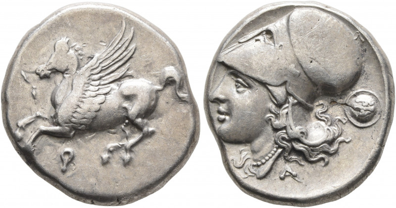 CORINTHIA. Corinth. Circa 375-300 BC. Stater (Silver, 21 mm, 8.58 g, 1 h). Ϙ Peg...