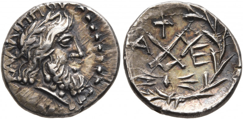 ACHAIA, Achaian League. Elis. Circa 88-30 BC. Hemidrachm (Silver, 15 mm, 2.24 g,...